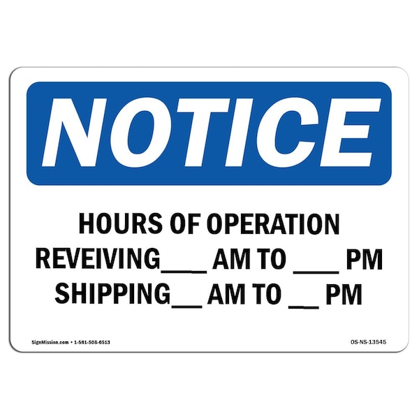 Safety Sign, OSHA Notice, 3.5" Height, Sign, Landscape, 35-L-13545-10PK